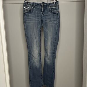 Miss Me Women's Faded Blue Straight Leg Jeans